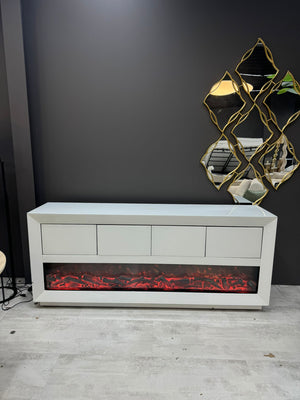 Cheminée Électrique Connectée 200 cm – Bluetooth Intégré – Design Contemporain