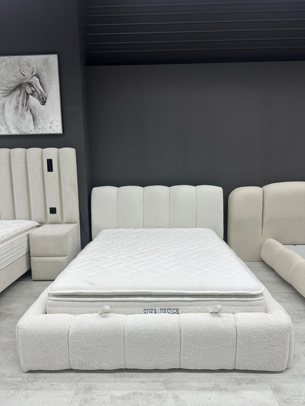 Lit Coffre-VALERIA Style Bubble- Matelas Surmatelas