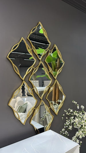 Miroir Mural Design 165 × 93 cm – Noir ou Doré