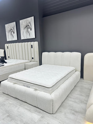Lit Coffre-VALERIA Style Bubble- Matelas Surmatelas