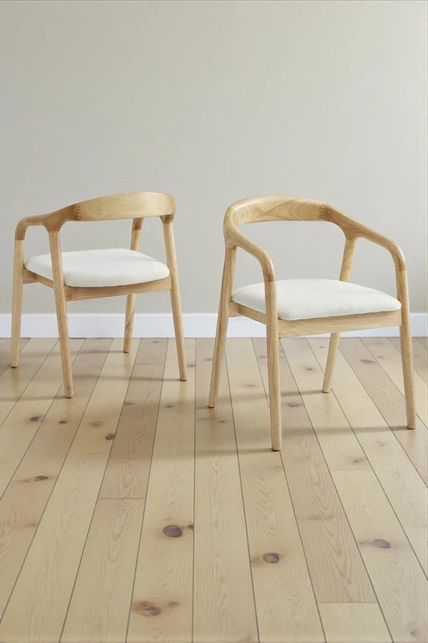 Chaise Bois Hévéa CARLYON – Design Moderne 50 cm