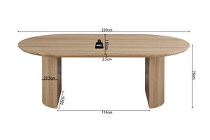 Table à manger ovale LAGOS – Décor chêne naturel