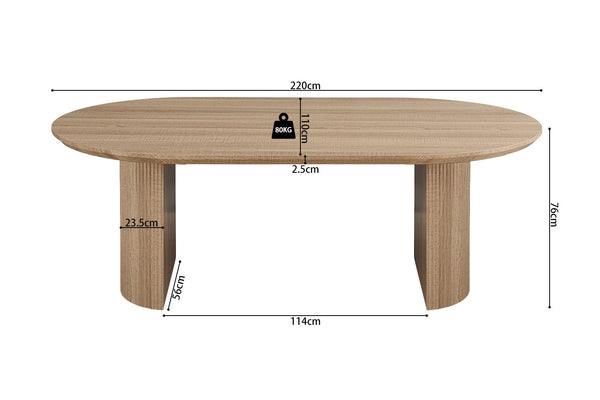 Table à manger ovale LAGOS – Décor chêne naturel