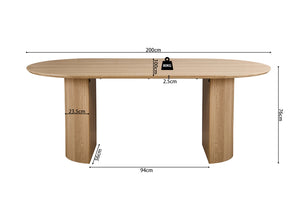 Table à manger ovale LAGOS – Décor chêne naturel