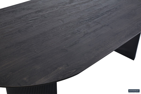 Table à manger ovale LAGOS – 220 cm – Décor bois brun foncé