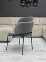 Chaise Velours Gris – Pieds Noirs Design Moderne Lisse