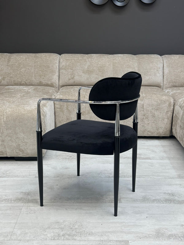 Chaise Design Velours Noir - Umay