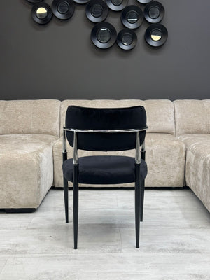 Chaise Design Velours Noir - Umay