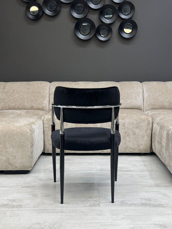 Chaise Design Velours Noir - Umay