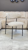 Chaise Leila Pied Noir Revetement Taupe clair