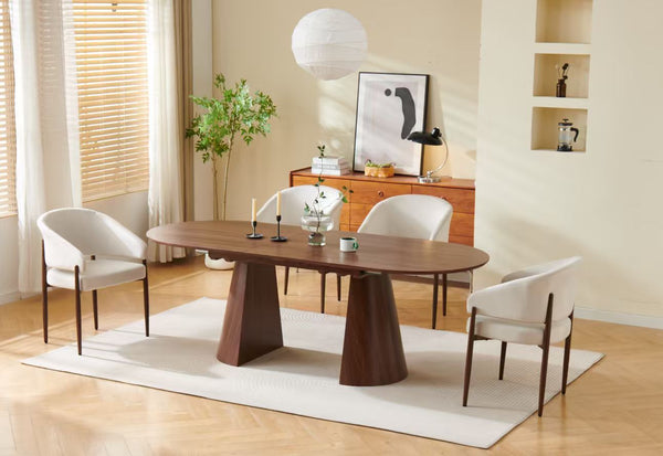 Table à manger extensible Anastasia Noyer 180-220 cm