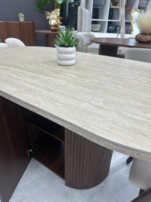 Table Porta effet travertin  180cm/90cm